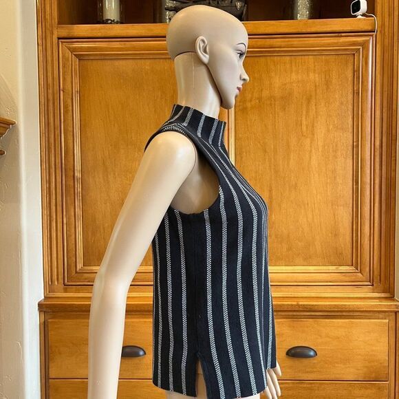 Anthropologie Black and Gray Striped Blouse - Picture 3 of 16